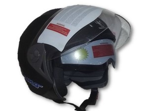 casco 3/4 con gafas negro mate