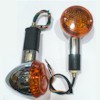 Direccionales Universales Grandes para Motos tipo Custom (choper) Ambar con Mica Ambar - (tipo bala)